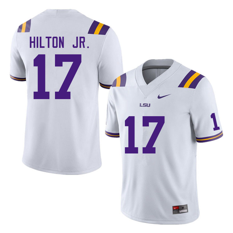 Men #17 Chris Hilton Jr. LSU Tigers College Football Jerseys Sale-White